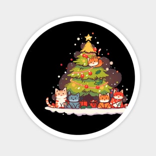 Awesome Christmas Tree Cat Cute Funny Kitten Lover Gift Magnet